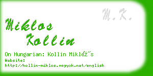 miklos kollin business card